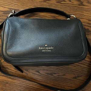 Black Leather Pebbles Kate Spade